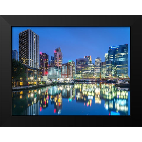 City of-reflection Black Modern Wood Framed Art Print by Frank, Assaf