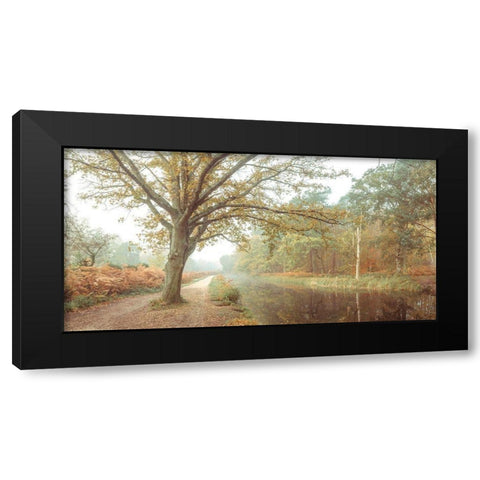 Canal on a autumn day Black Modern Wood Framed Art Print by Frank, Assaf