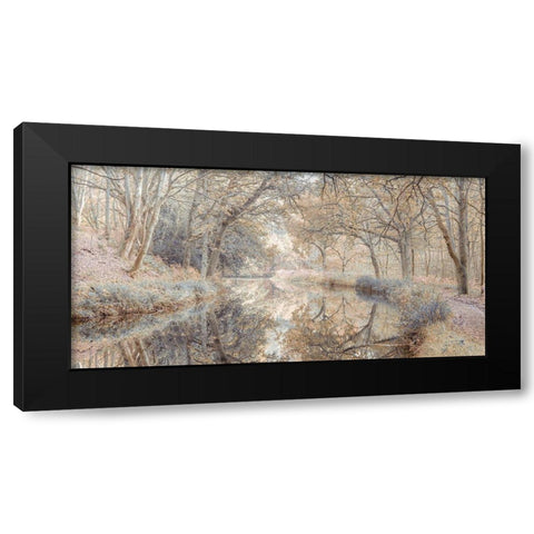 Canal through forest Black Modern Wood Framed Art Print with Double Matting by Frank, Assaf