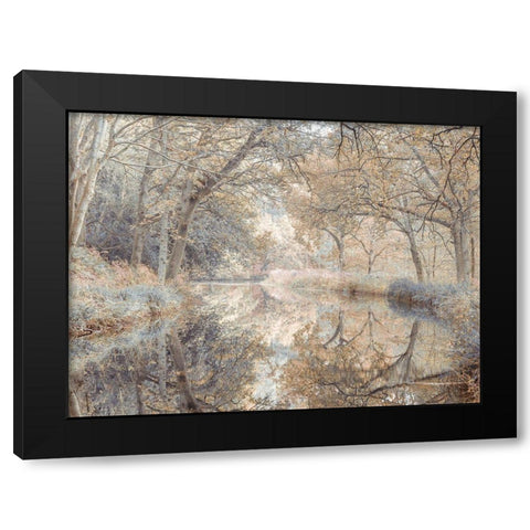 Canal through forest Black Modern Wood Framed Art Print with Double Matting by Frank, Assaf
