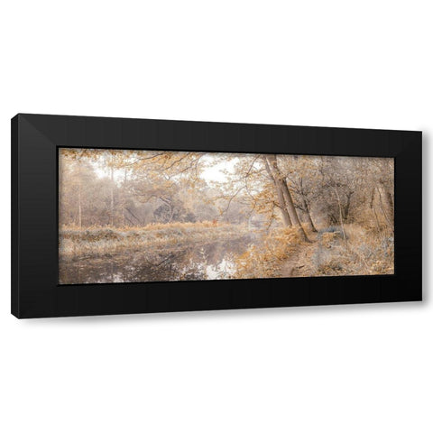 Canal through forest Black Modern Wood Framed Art Print by Frank, Assaf