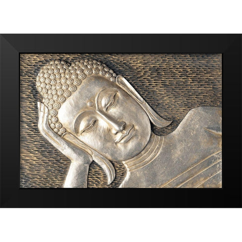 Sleeping Buddha Black Modern Wood Framed Art Print by Frank, Assaf