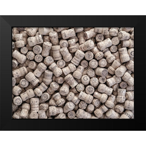 Champagne Corks Black Modern Wood Framed Art Print by Frank, Assaf