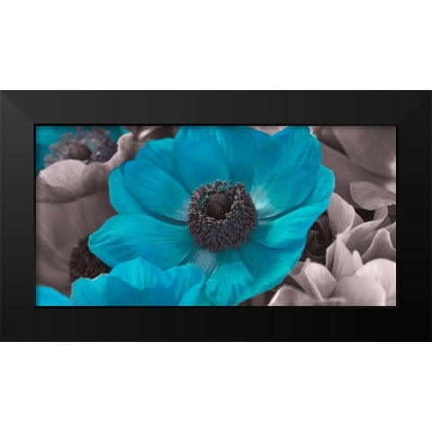 AF20111223 Anemone 008C15-2 Teal Black Modern Wood Framed Art Print by Frank, Assaf