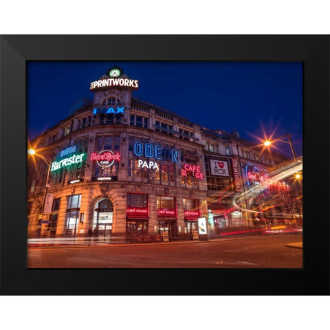 AF20120929 Manchester 106 Black Modern Wood Framed Art Print by Frank, Assaf