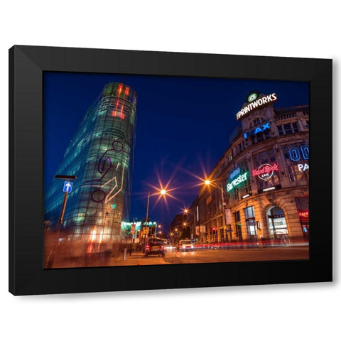 AF20120929 Manchester 107 Black Modern Wood Framed Art Print with Double Matting by Frank, Assaf