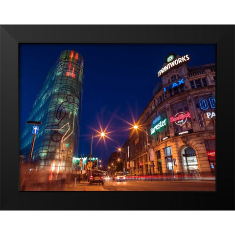 AF20120929 Manchester 107 Black Modern Wood Framed Art Print by Frank, Assaf