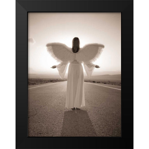 FTBR 1698 Road Angel Black Modern Wood Framed Art Print by Frank, Assaf