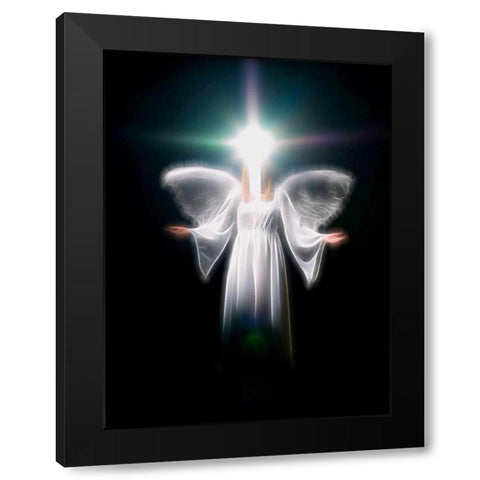 FTBR 1700 Angel Black Modern Wood Framed Art Print by Frank, Assaf