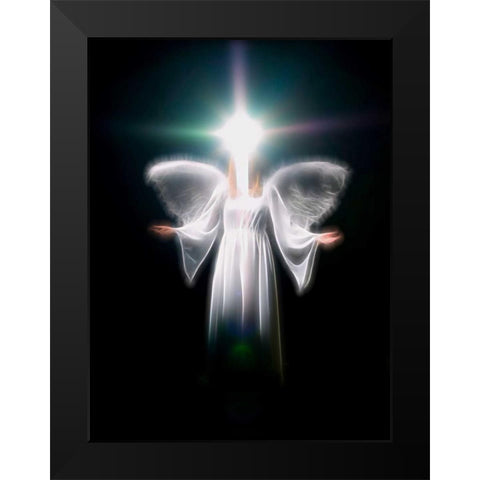 FTBR 1700 Angel Black Modern Wood Framed Art Print by Frank, Assaf