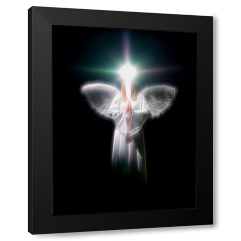 FTBR 1701 Angel Black Modern Wood Framed Art Print with Double Matting by Frank, Assaf