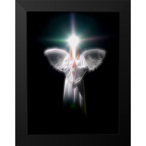FTBR 1701 Angel Black Modern Wood Framed Art Print by Frank, Assaf