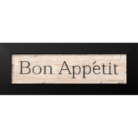 Bon Appetit Black Modern Wood Framed Art Print by Marrott, Stephanie