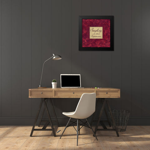 Simplicity Black Modern Wood Framed Art Print by Marrott, Stephanie