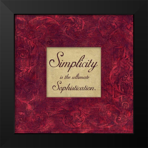 Simplicity Black Modern Wood Framed Art Print by Marrott, Stephanie