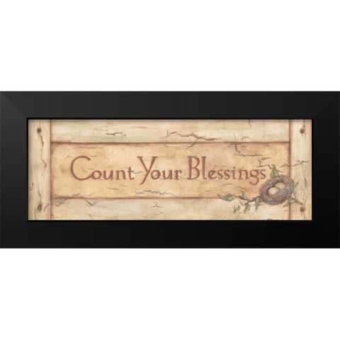 Count Your Blessings Black Modern Wood Framed Art Print by Marrott, Stephanie