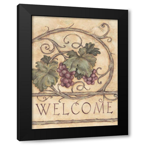 Welcome Black Modern Wood Framed Art Print with Double Matting by Marrott, Stephanie