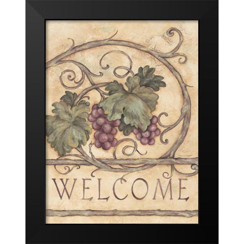 Welcome Black Modern Wood Framed Art Print by Marrott, Stephanie