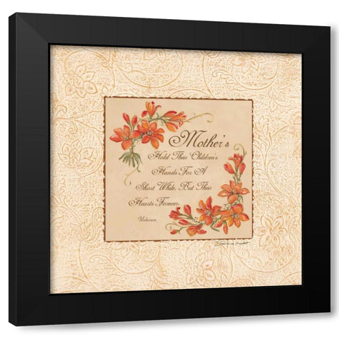 Mothers Hold Their Hearts Black Modern Wood Framed Art Print with Double Matting by Marrott, Stephanie