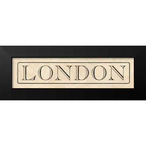 London Black Modern Wood Framed Art Print by Marrott, Stephanie