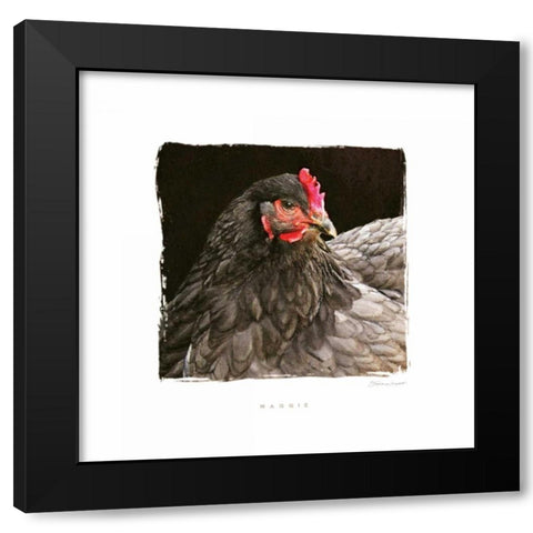 Maggie Black Modern Wood Framed Art Print with Double Matting by Marrott, Stephanie