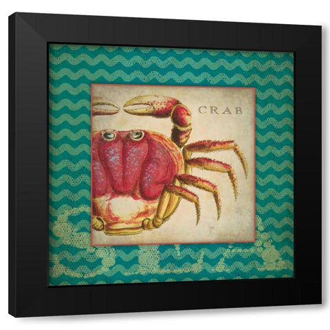 Crab Black Modern Wood Framed Art Print by Marrott, Stephanie