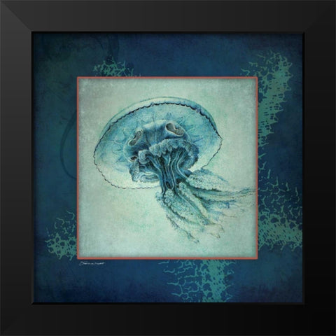 Jellyfish Black Modern Wood Framed Art Print by Marrott, Stephanie