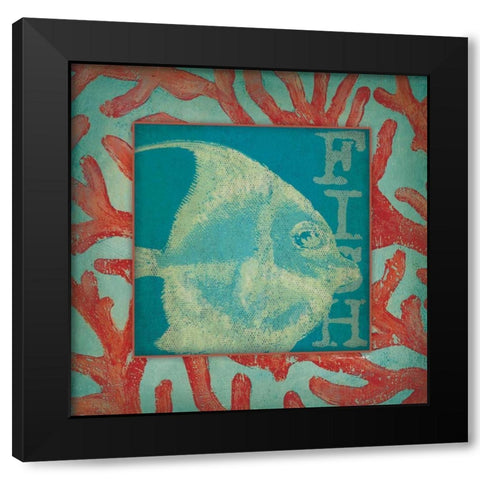 Fish Black Modern Wood Framed Art Print by Marrott, Stephanie