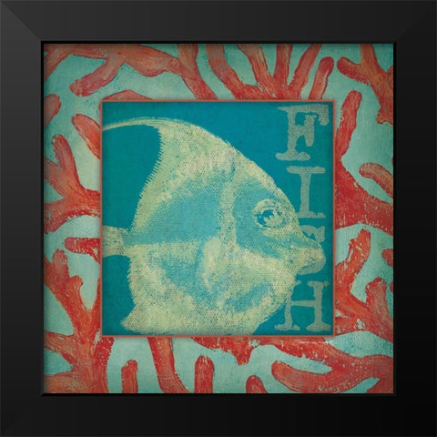 Fish Black Modern Wood Framed Art Print by Marrott, Stephanie