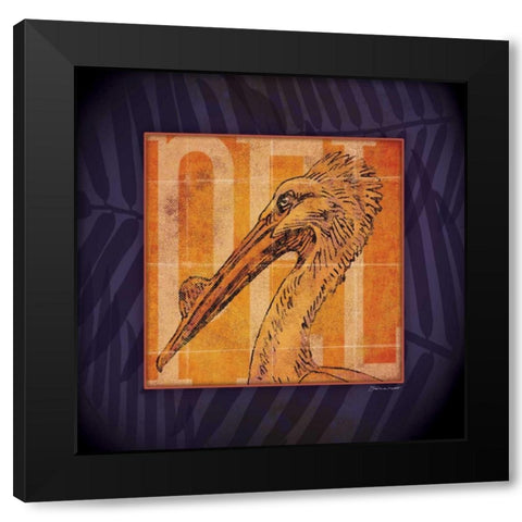 Pelican Black Modern Wood Framed Art Print with Double Matting by Marrott, Stephanie