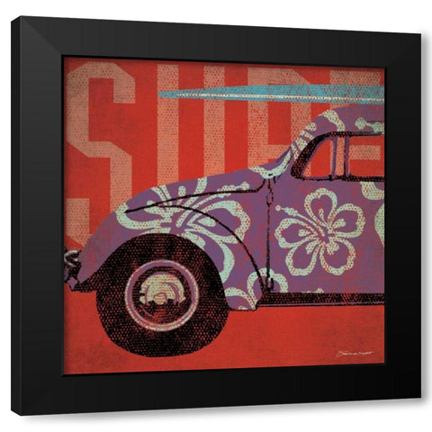 Surf  Bug Black Modern Wood Framed Art Print with Double Matting by Marrott, Stephanie