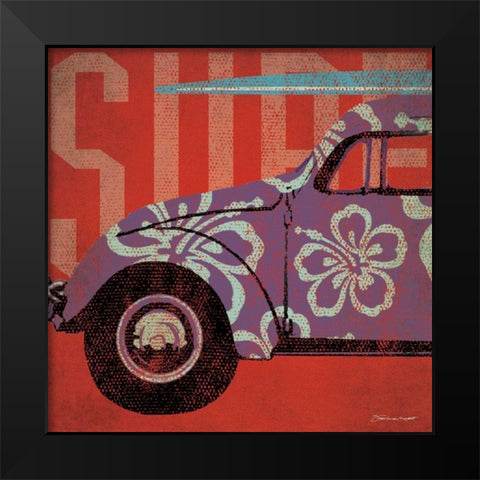 Surf  Bug Black Modern Wood Framed Art Print by Marrott, Stephanie
