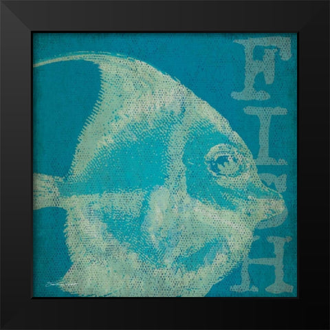 Blue Fish II Black Modern Wood Framed Art Print by Marrott, Stephanie