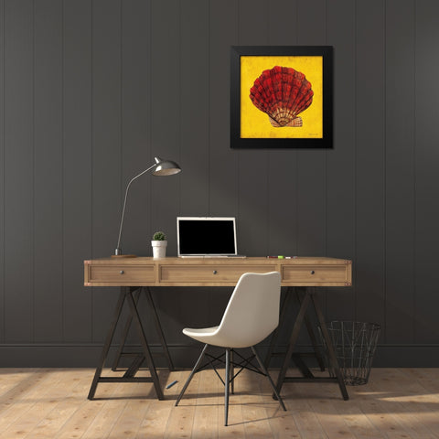 Fan Shell Black Modern Wood Framed Art Print by Marrott, Stephanie