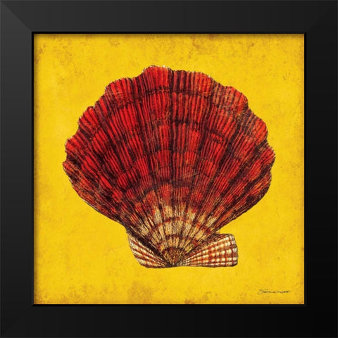 Fan Shell Black Modern Wood Framed Art Print by Marrott, Stephanie