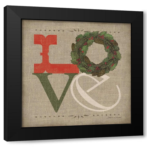 Love Black Modern Wood Framed Art Print by Marrott, Stephanie