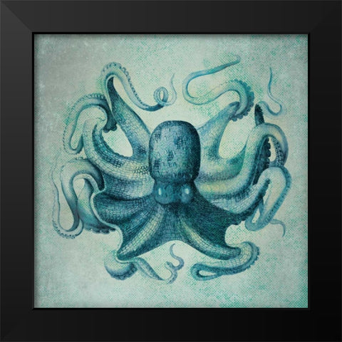 Octopus Black Modern Wood Framed Art Print by Marrott, Stephanie
