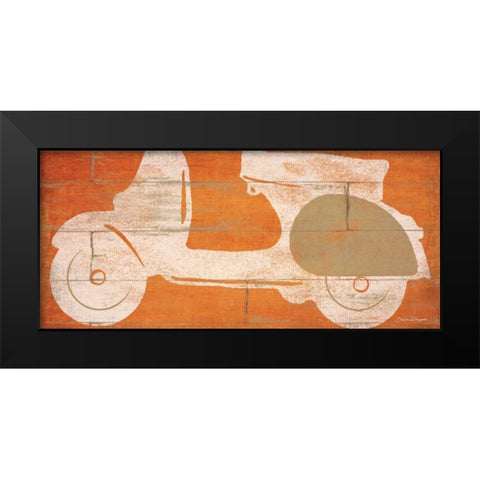 Scooter Black Modern Wood Framed Art Print by Marrott, Stephanie