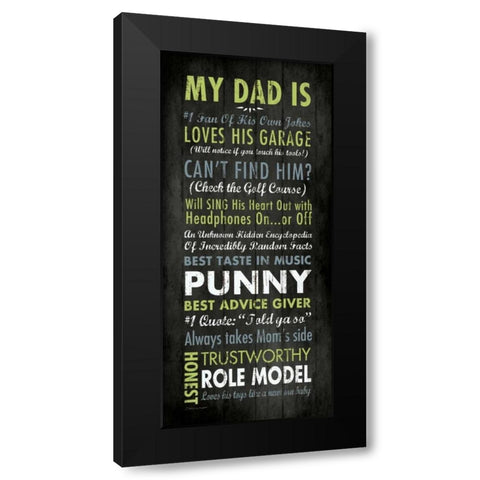 Punny Dad Black Modern Wood Framed Art Print by Marrott, Stephanie