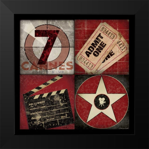 Movie 4 Pathch Black Modern Wood Framed Art Print by Marrott, Stephanie
