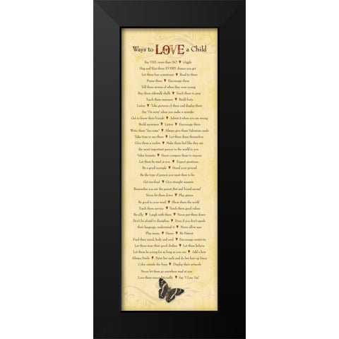 Love a Child Black Modern Wood Framed Art Print by Marrott, Stephanie