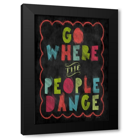 People Dance Black Modern Wood Framed Art Print with Double Matting by Marrott, Stephanie
