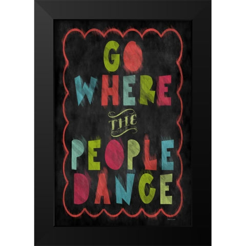 People Dance Black Modern Wood Framed Art Print by Marrott, Stephanie
