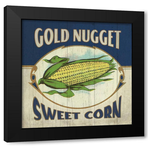 Corn Label Black Modern Wood Framed Art Print with Double Matting by Marrott, Stephanie