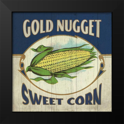 Corn Label Black Modern Wood Framed Art Print by Marrott, Stephanie