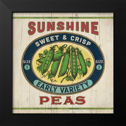 Peas Black Modern Wood Framed Art Print by Marrott, Stephanie
