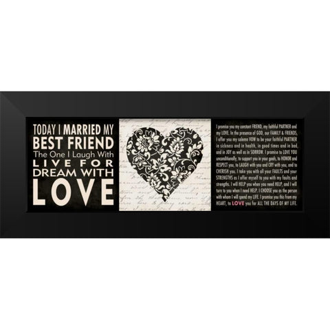 Today Black Modern Wood Framed Art Print by Marrott, Stephanie