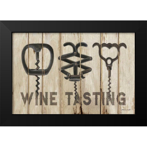 Wine Tasting Black Modern Wood Framed Art Print by Marrott, Stephanie