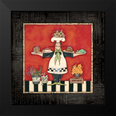 Overachiever Chef Black Modern Wood Framed Art Print by Marrott, Stephanie