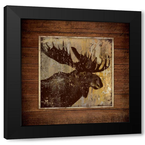 Moose Portrait Black Modern Wood Framed Art Print with Double Matting by Marrott, Stephanie